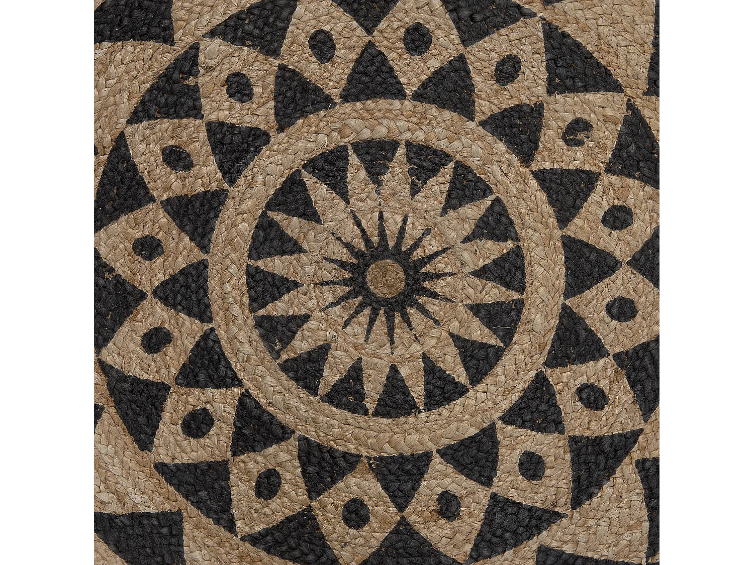 Tapis rond noir et beige 120 cm ALAKIR