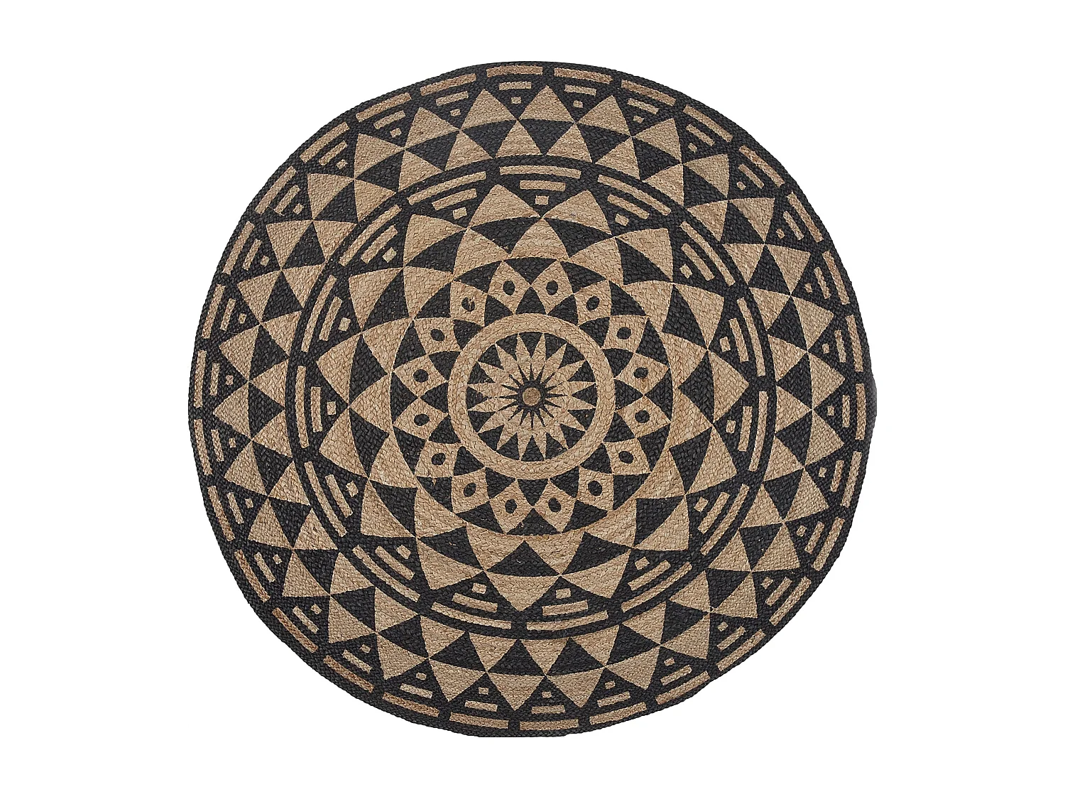 Vloerkleed jute zwart ⌀ 120 cm ALAKIR