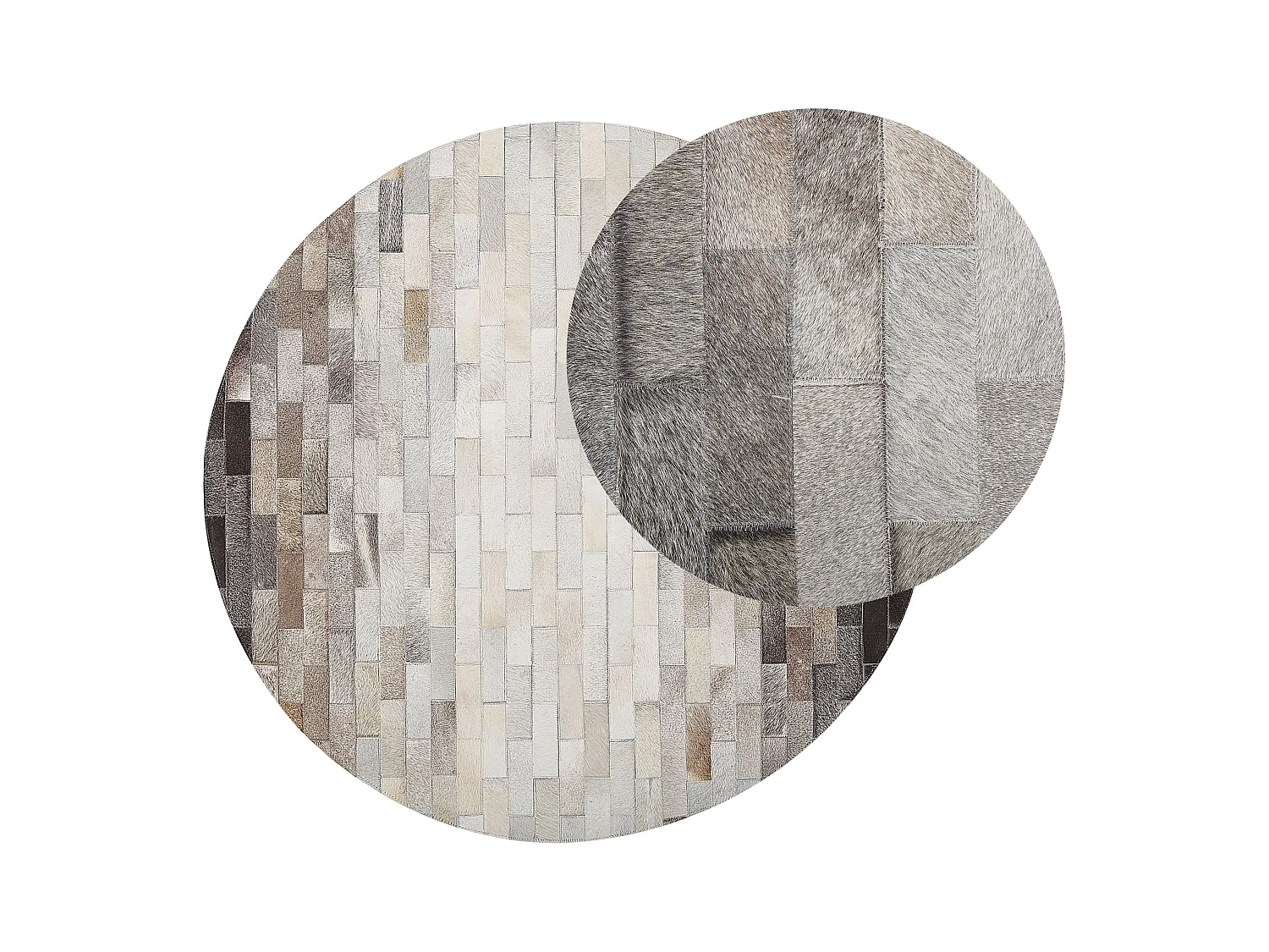 Tappeto vera pelle marrone e beige ⌀ 140 cm DUTLAR