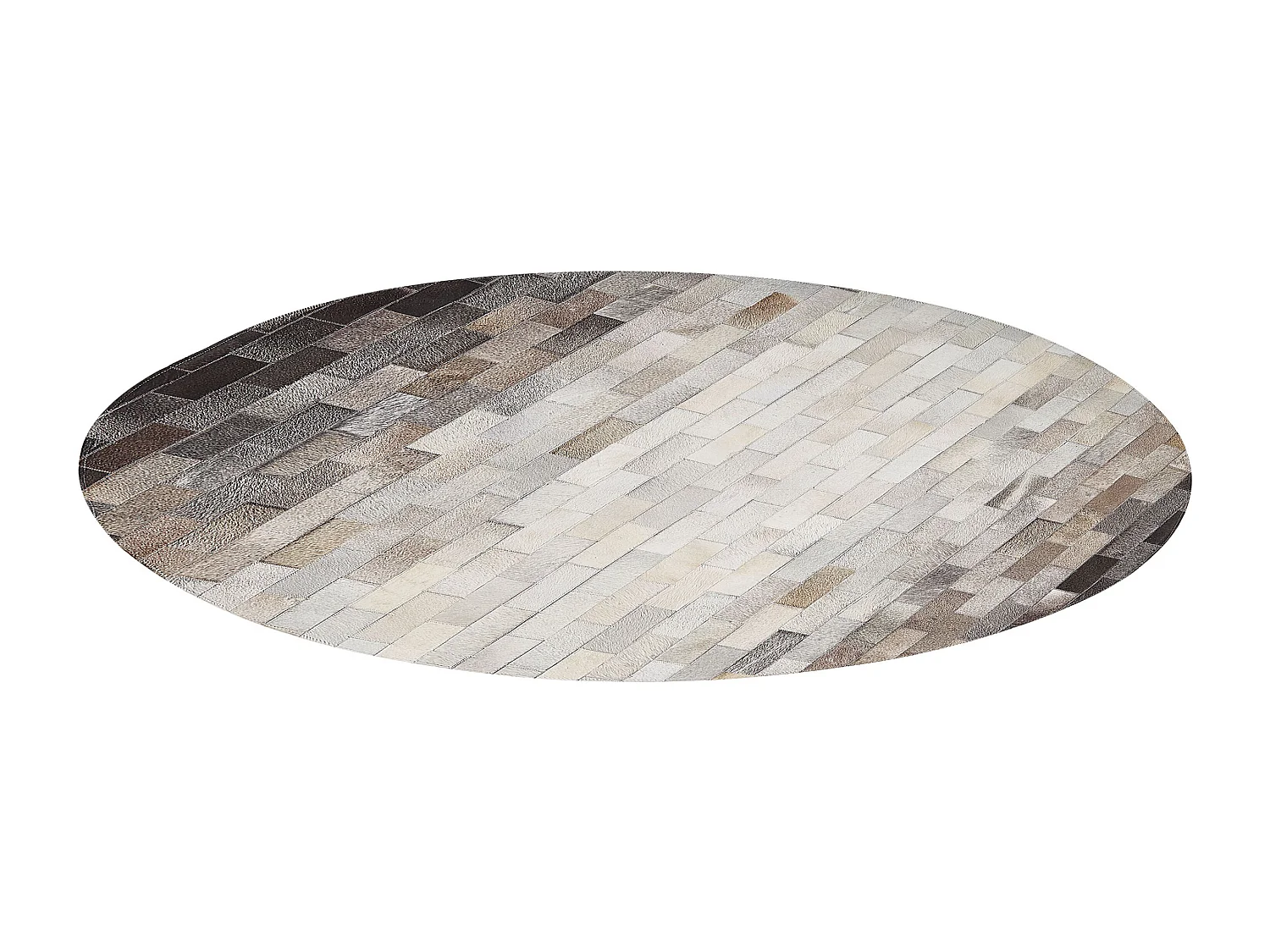 Teppich DUTLAR ø 140 cm Echtleder Beige