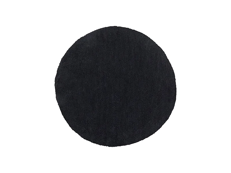 Läufer Teppich rund ⌀ 140 cm schwarz getuftet Shaggy Hochflor Modern Demre