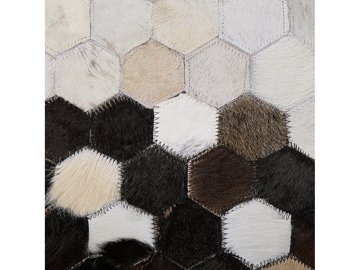 Dywan patchwork skórzany 140 x 200 cm brązowo-beżowy EYIM