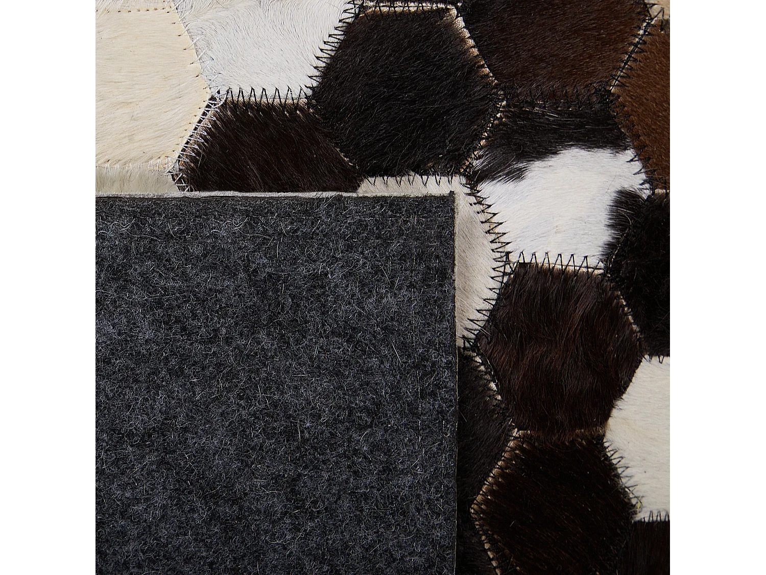 Tappeto in pelle marrone scuro/beige 160x230 cm EYIM