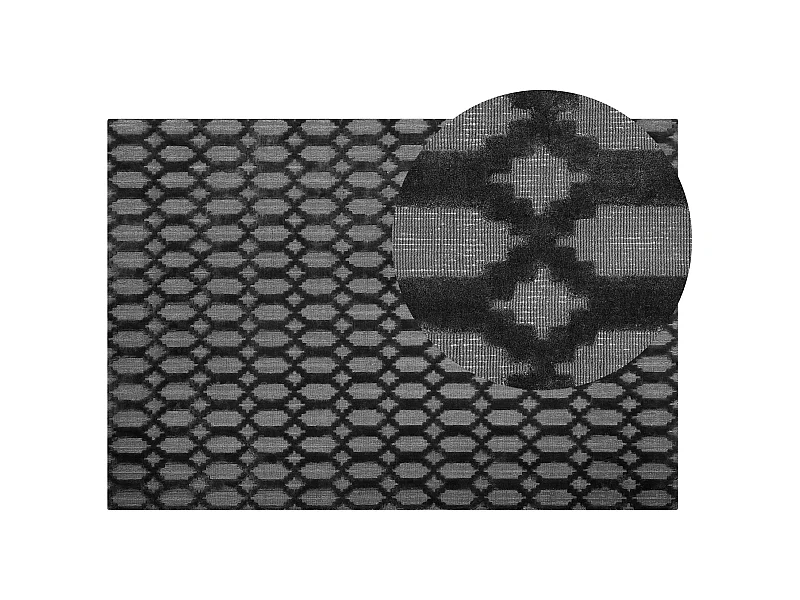 Teppich Dunkelgrau Viskose Rechteckig 140 x 200 cm Geometrisches Muster Cizre