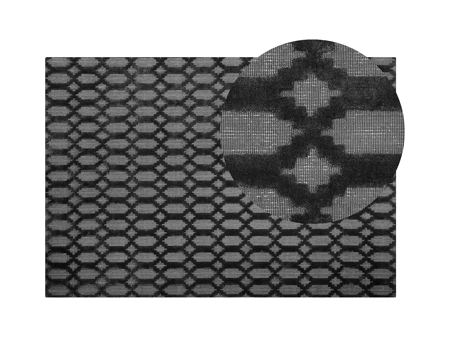 Tapis CIZRE Gris foncé 140 x 200 cm Soie artificielle