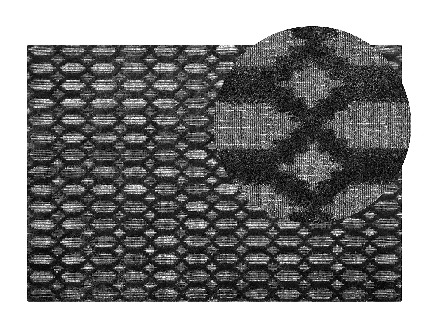 Tapis CIZRE Gris foncé 140 x 200 cm Soie artificielle