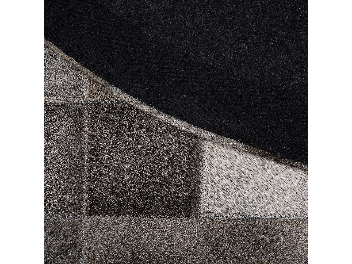 Tapis rond patchwork en cuir BERGAMA