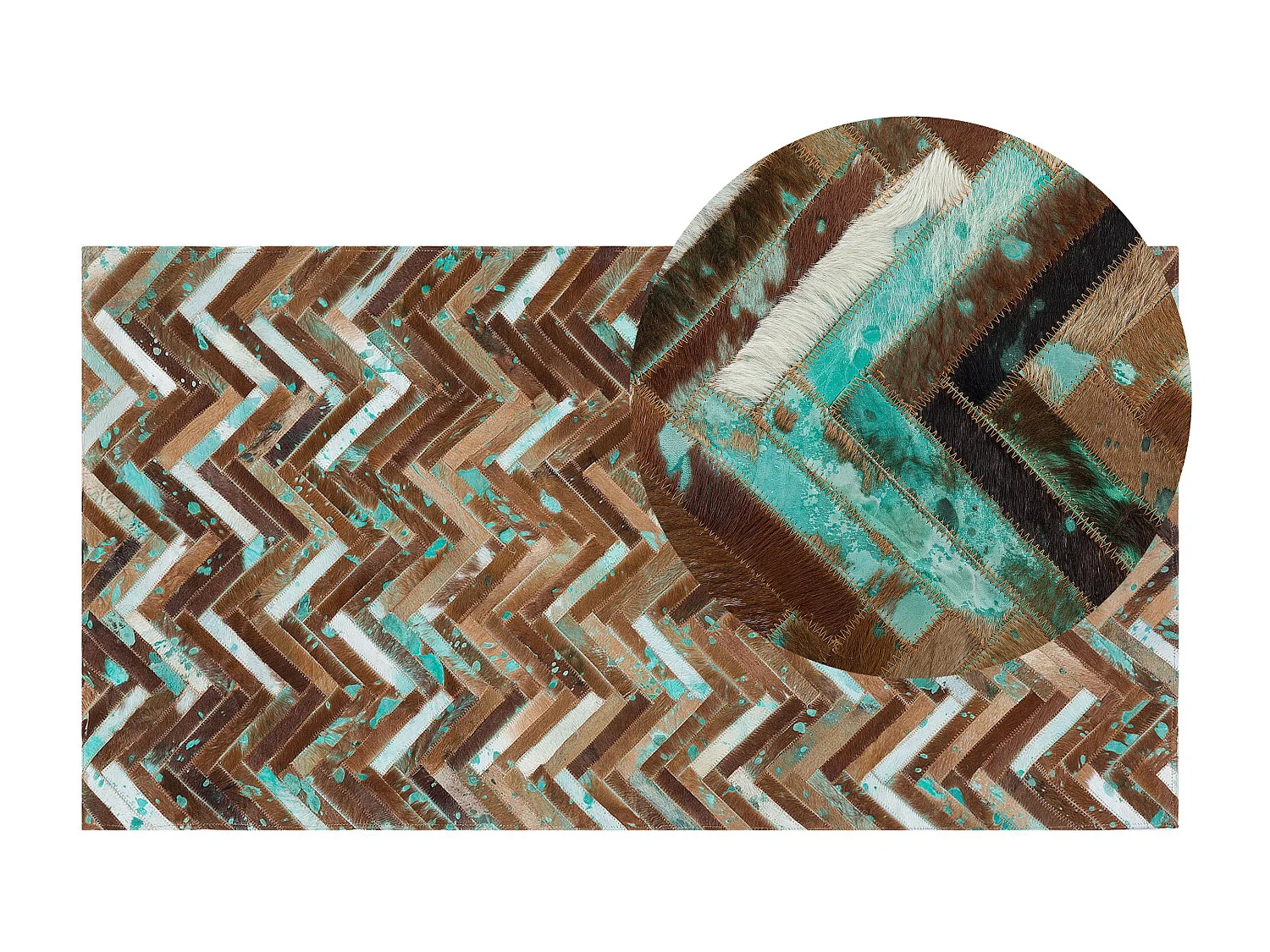 Teppich AMASYA 80 x 150 cm Echtleder Braun