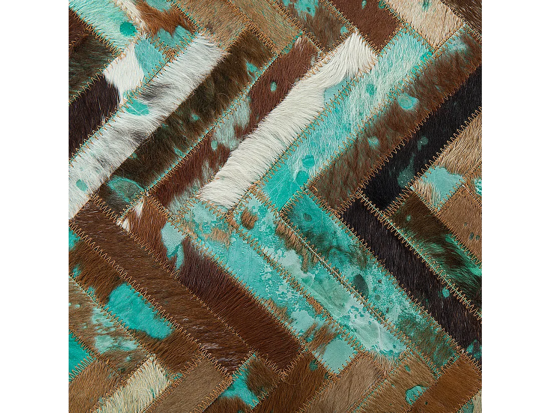 Teppich AMASYA 80 x 150 cm Echtleder Braun