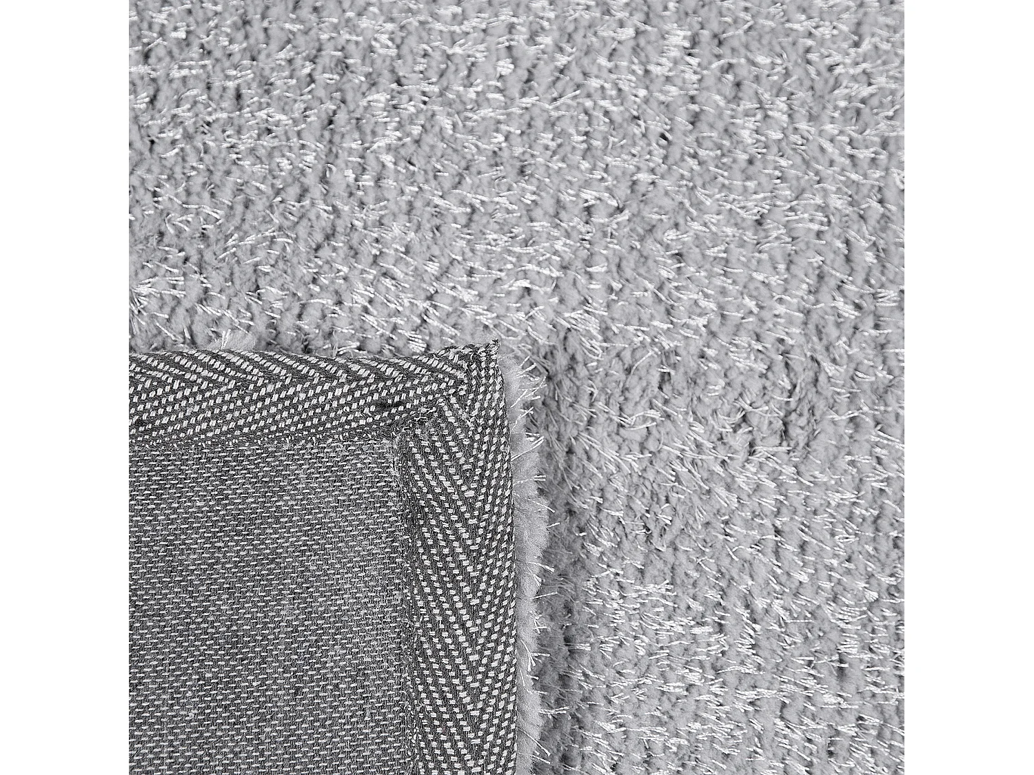 Teppich Läufer rechteckig 80 x 150 cm grau getuftet Shaggy Hochflor Modern Demre