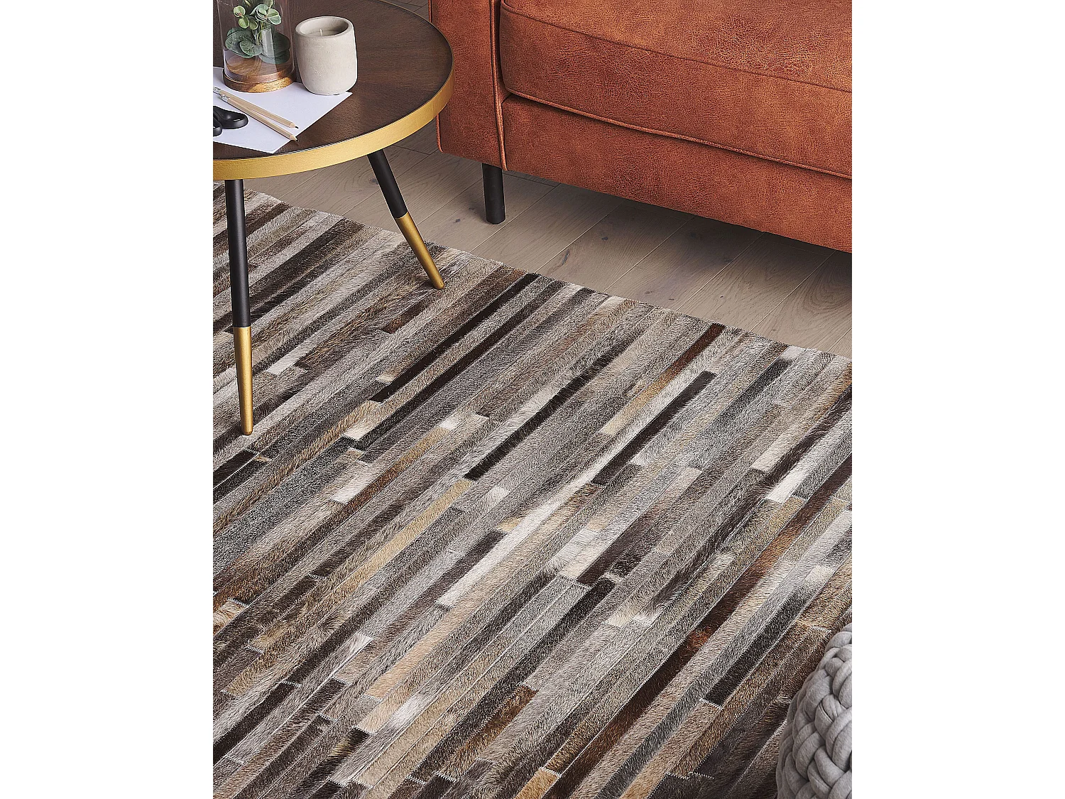 Tappeto in pelle multicolore 140 x 200 cm TUZLUCA