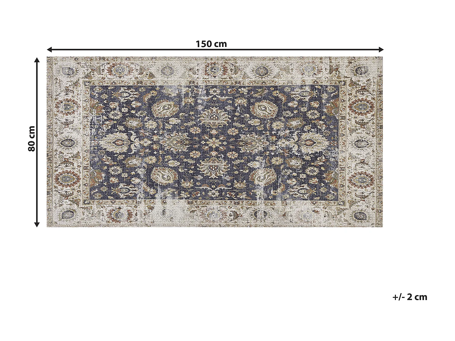 Vloerkleed polyester meerkleurig 80 x 150 PELITLI