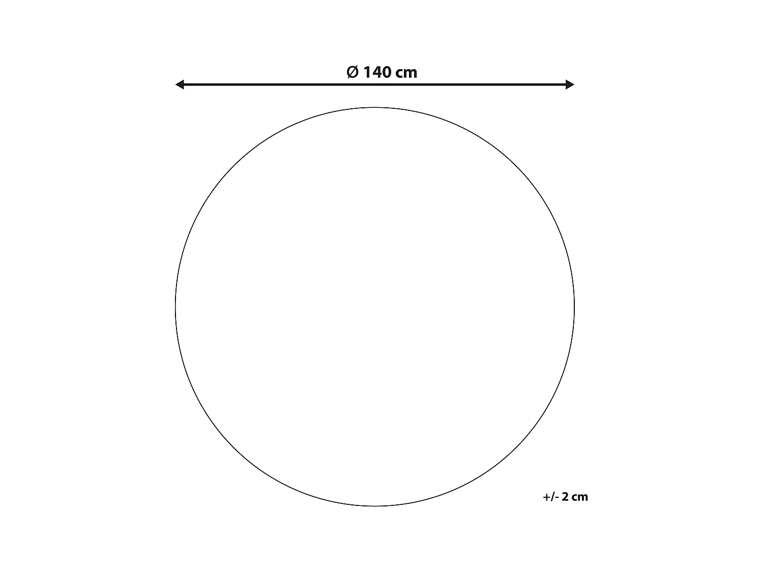 Vloerkleed KIRKLAR ø 140 cm Leer Zwart