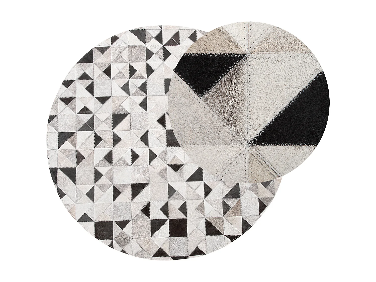 Tapis KIRKLAR Noir ø 140 cm Cuir