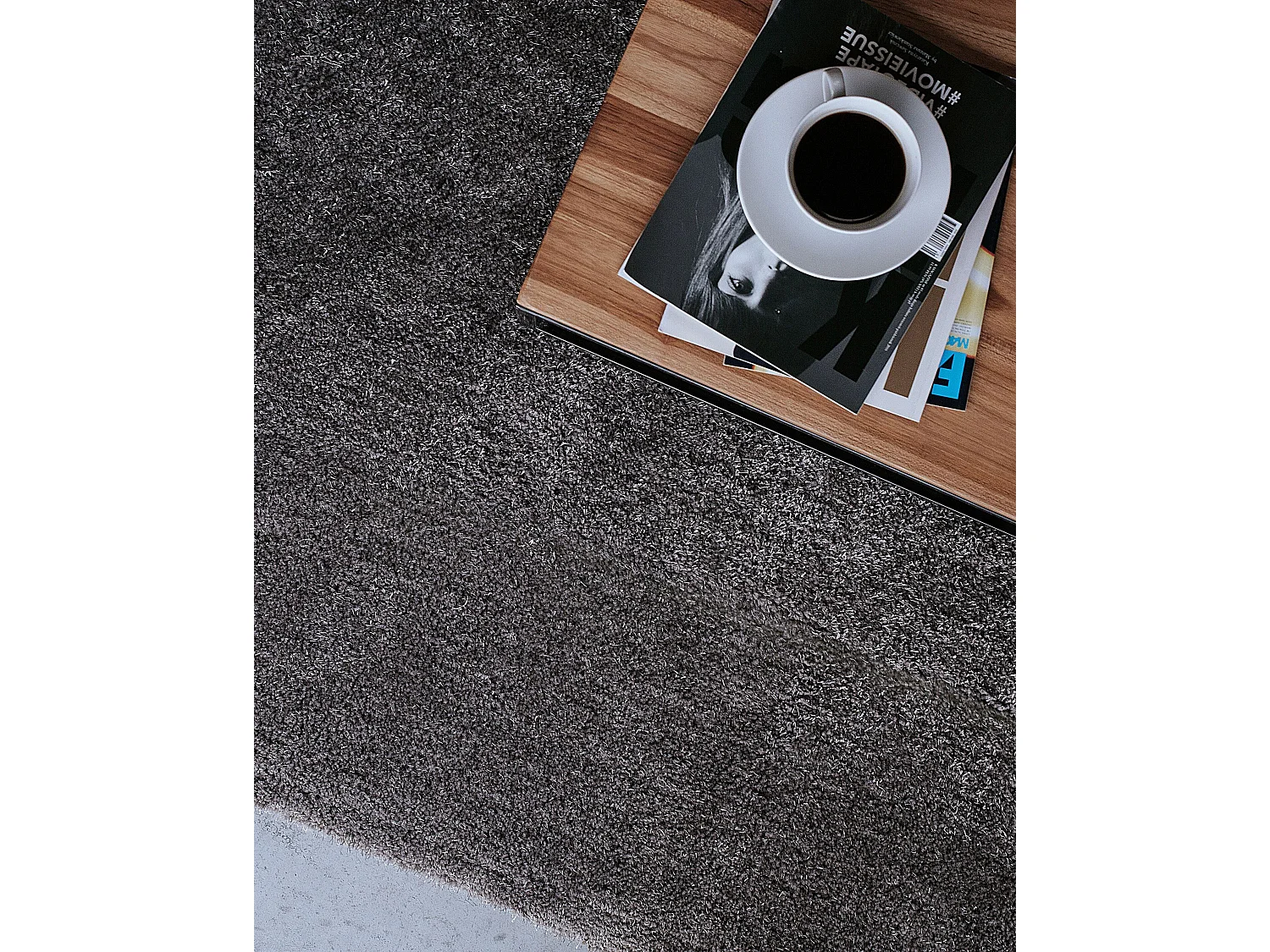 Dywan shaggy 80 x 150 cm ciemnoszary DEMRE