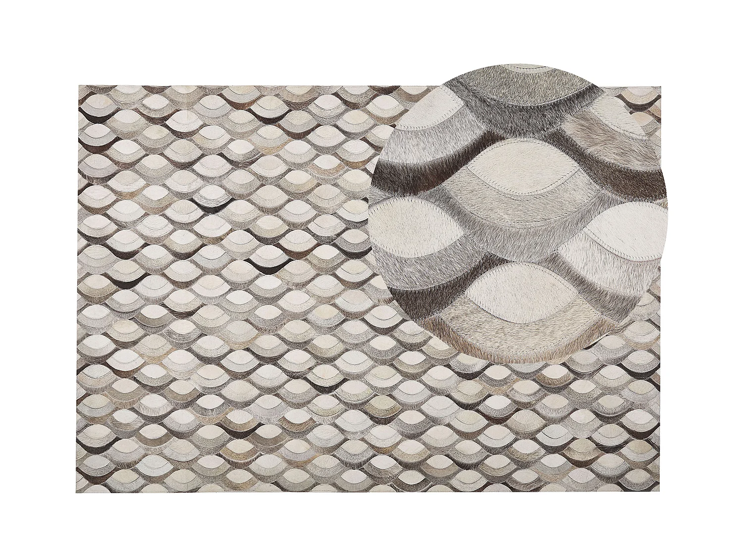 Tapis KIRCA Beige 160 x 230 cm Cuir