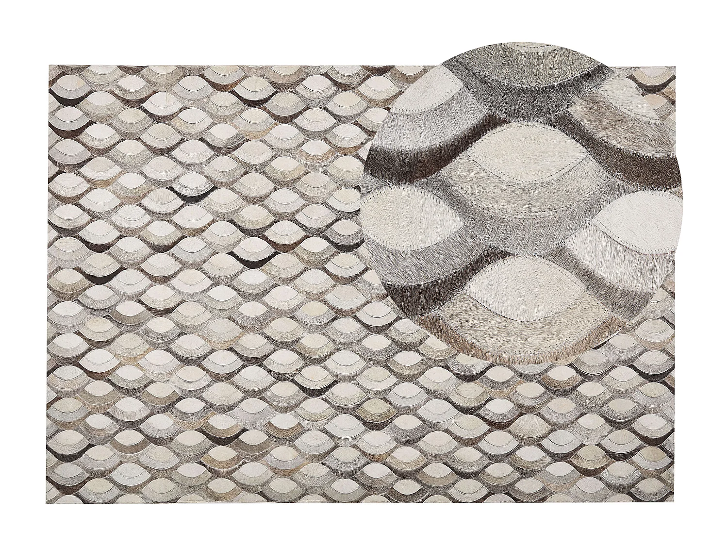 Tapis KIRCA Beige 160 x 230 cm Cuir