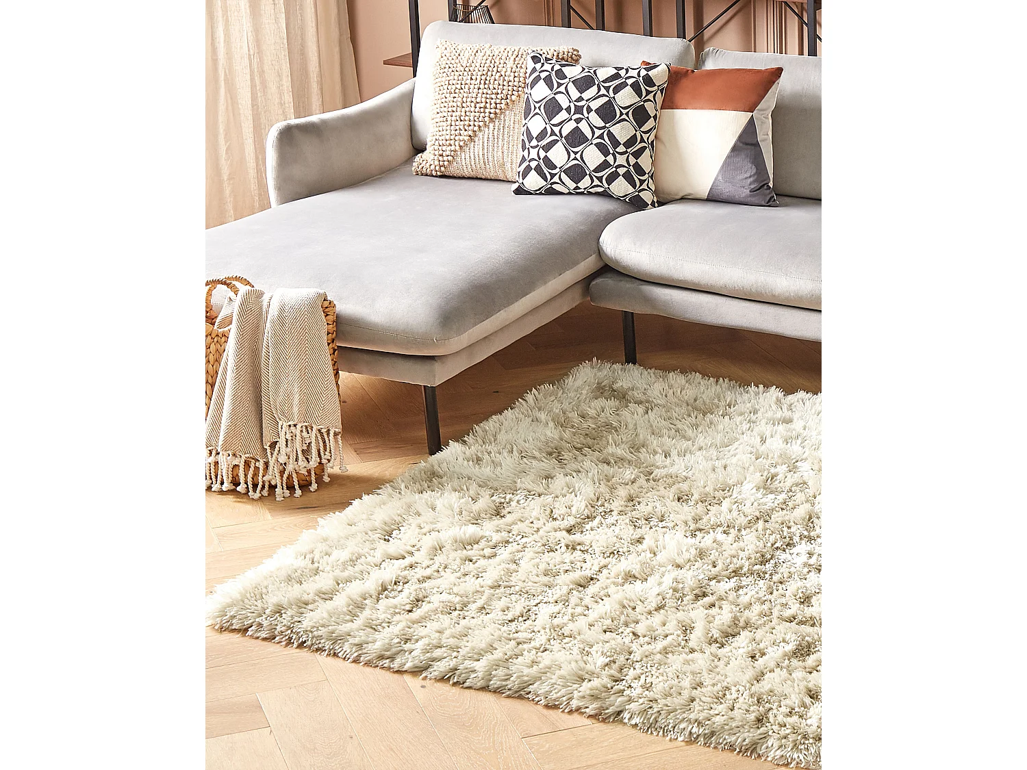 Teppich beige 160 x 230 cm Shaggy CIDE