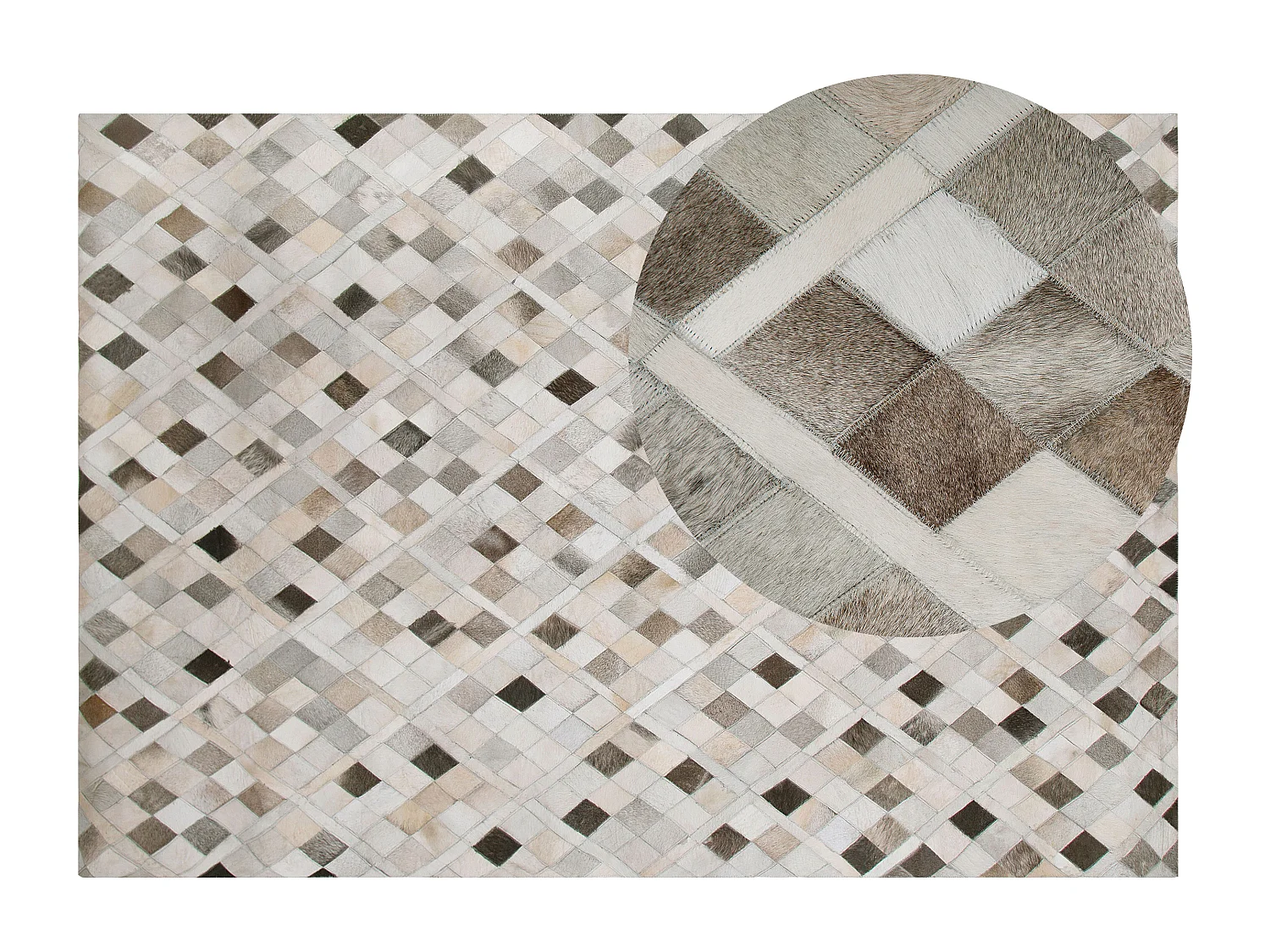 Tapis HIRKA Gris 160 x 230 cm Cuir