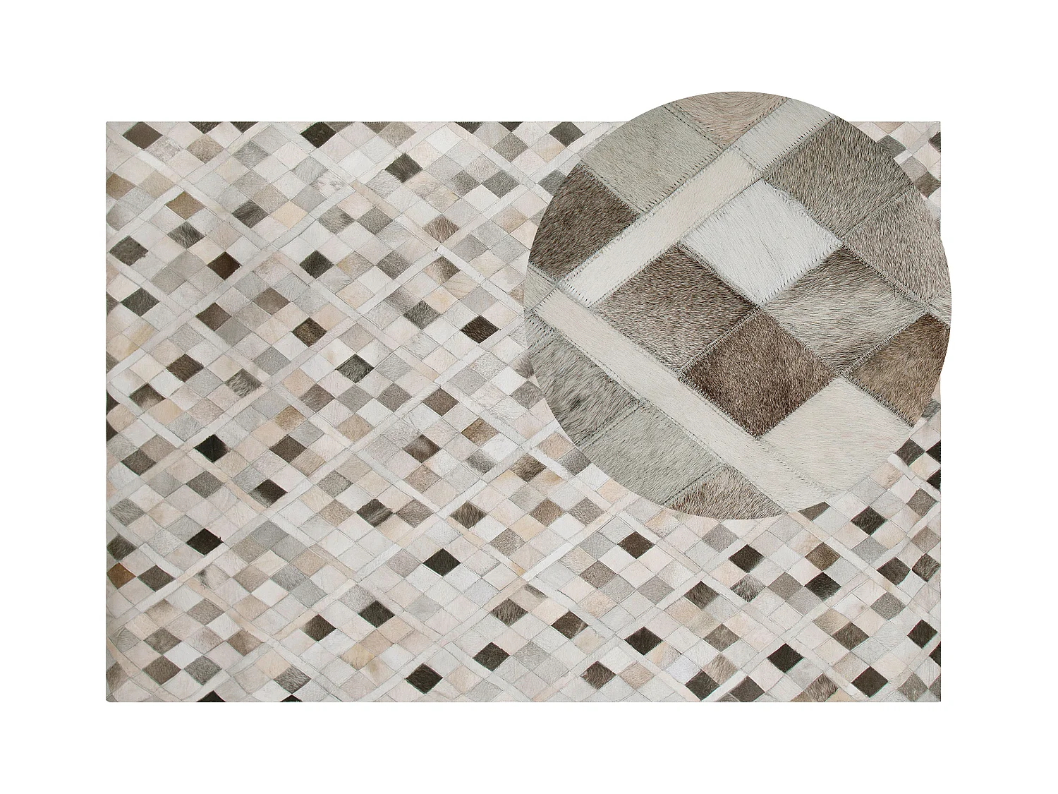 Tapis HIRKA Gris 160 x 230 cm Cuir
