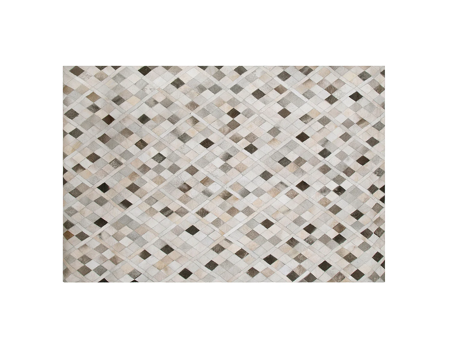 Rechteckiger Kurzflorteppich aus Leder mehrfarbig 160x230 cm moderner Stil Hirka