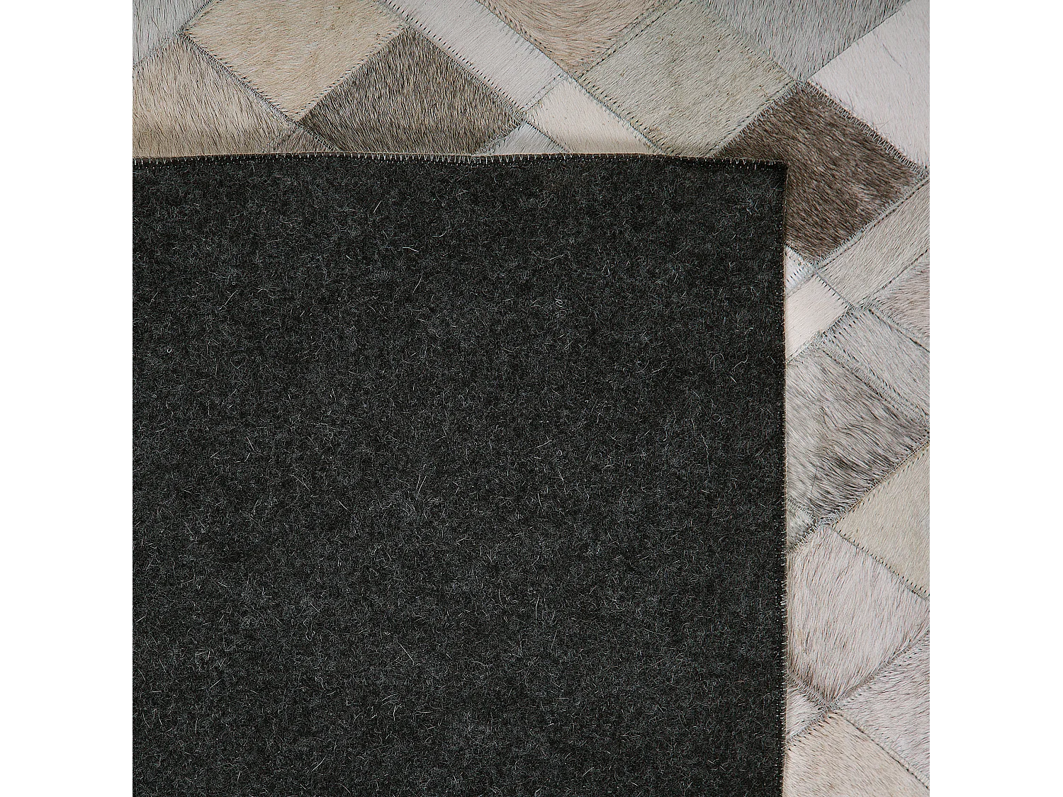 Rechteckiger Kurzflorteppich aus Leder mehrfarbig 160x230 cm moderner Stil Hirka