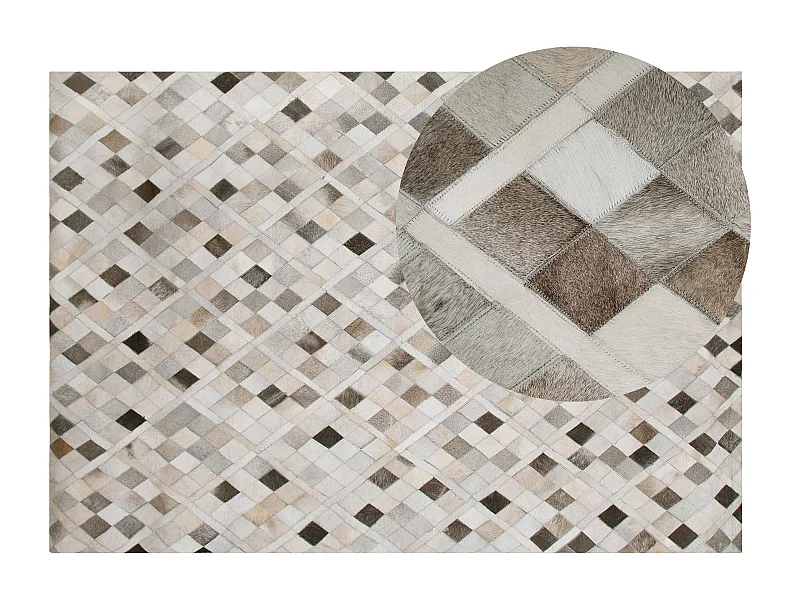 Tapis HIRKA Gris 160 x 230 cm Cuir