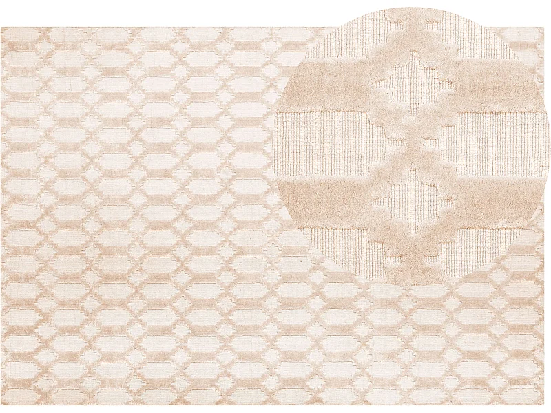 Teppich beige 160 x 230 cm Kurzflor CIZRE