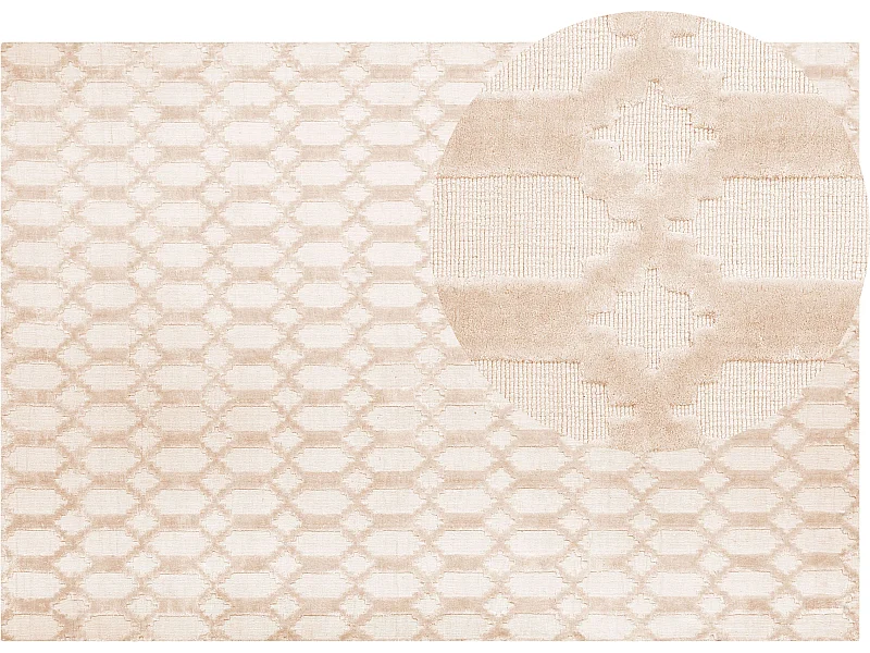 Tapete de viscose creme 160 x 230 cm CIZRE