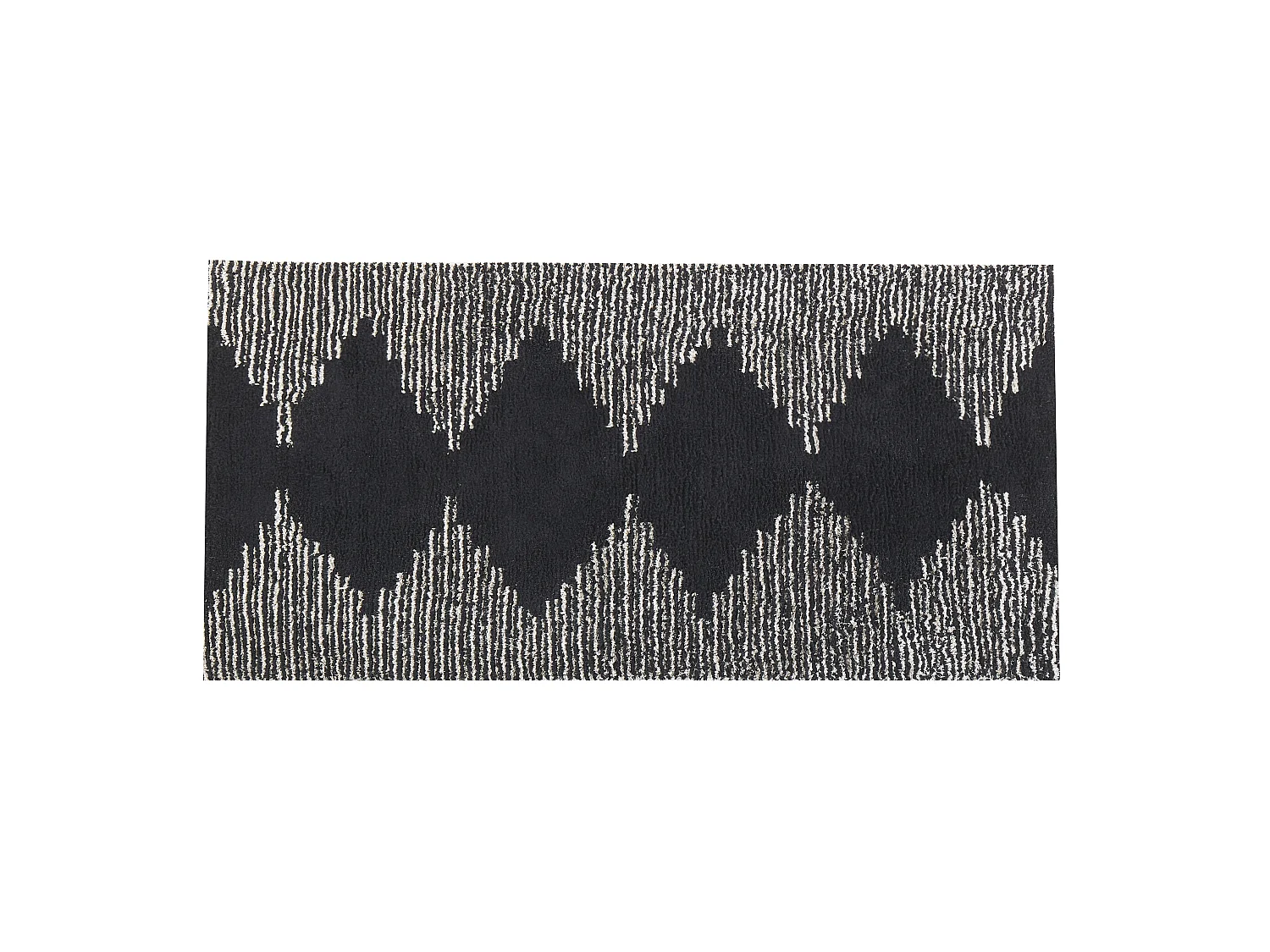 Tapis BATHINDA Noir/blanc 80 x 150 cm Coton