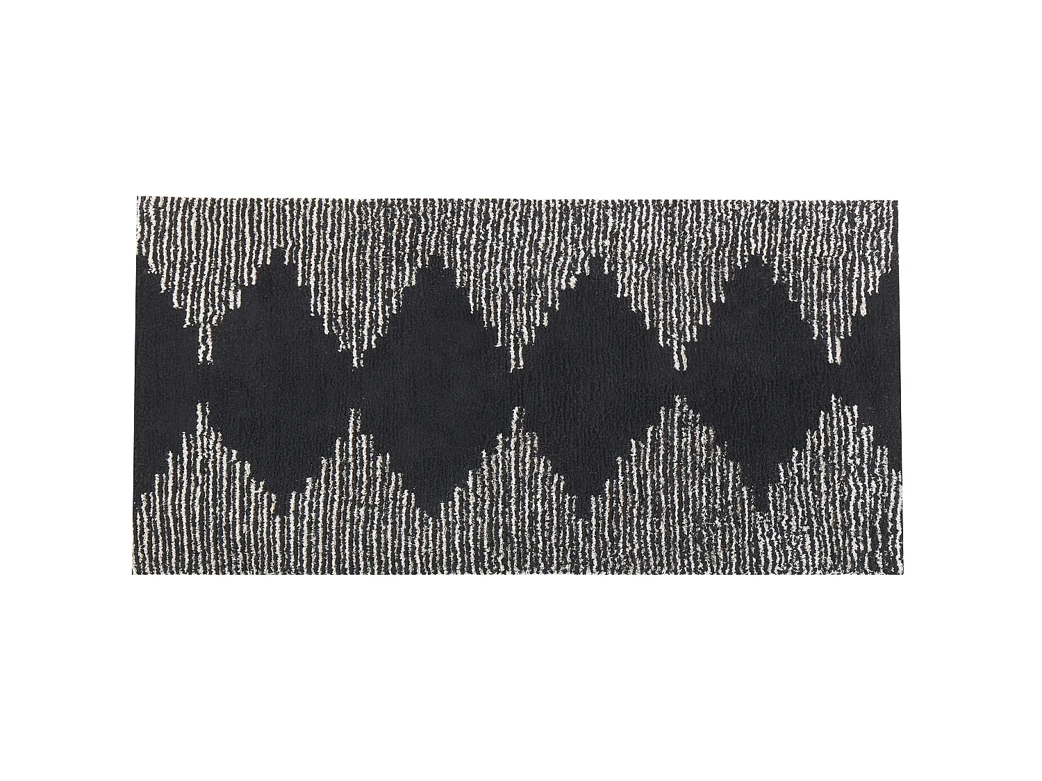 Tapis en coton 80 x 150 cm noir et blanc BATHINDA