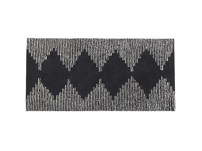 Tapis BATHINDA Noir/blanc 80 x 150 cm Coton