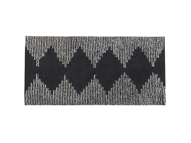 Tappeto in cotone bianco e nero 80 x 150 cm BATHINDA