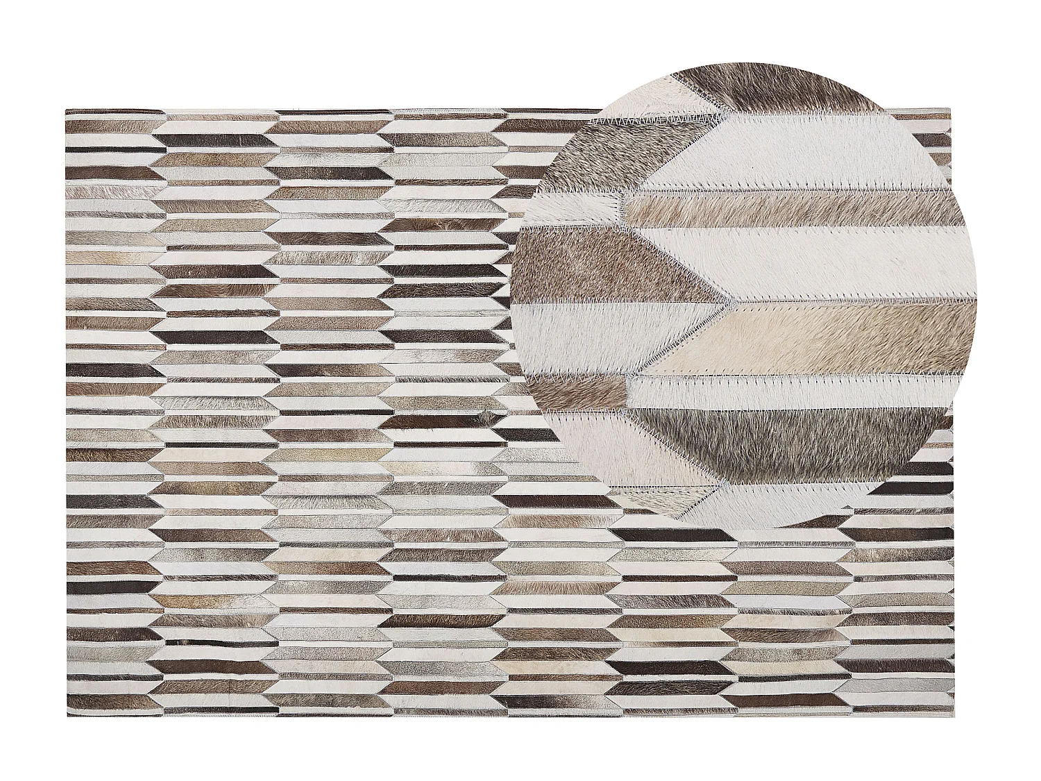 Tappeto in pelle marrone e beige 140 x 200 cm KULALAR