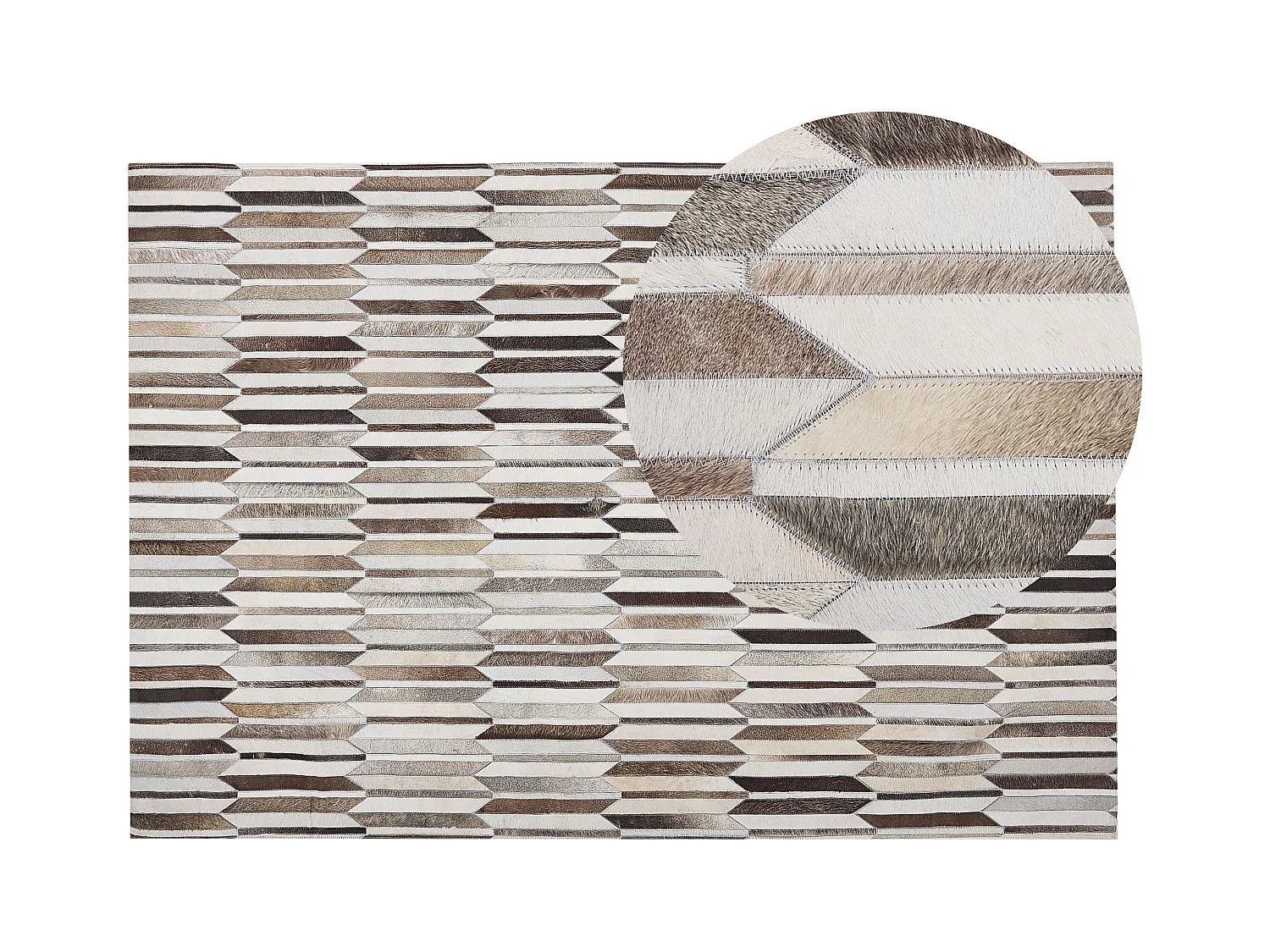 Tappeto in pelle marrone e beige 140 x 200 cm KULALAR