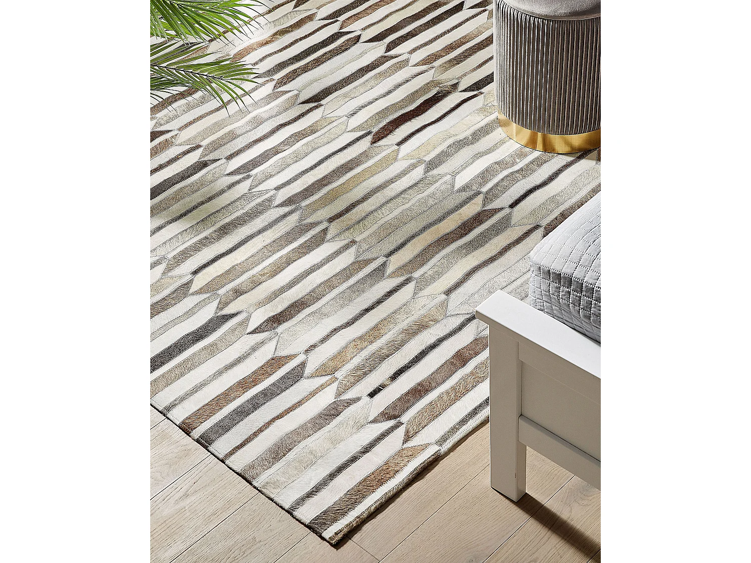 Tapis KULALAR Beige 140 x 200 cm Cuir