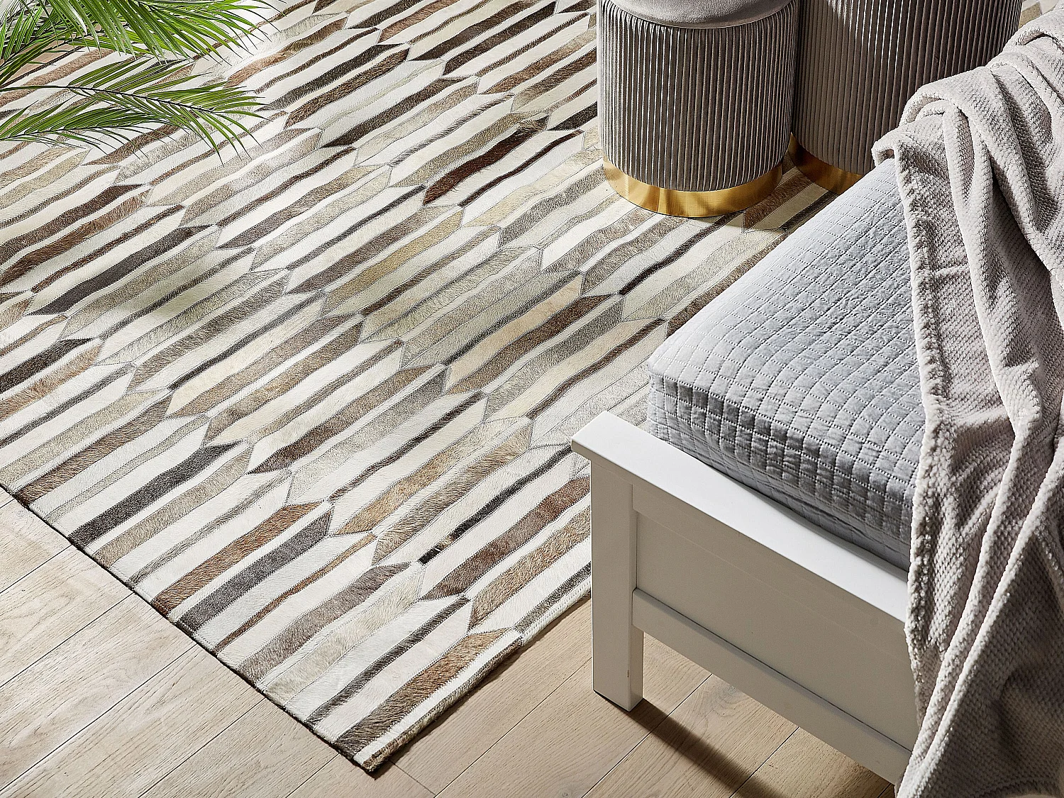 Tapis KULALAR 140 x 200 cm Cuir Beige