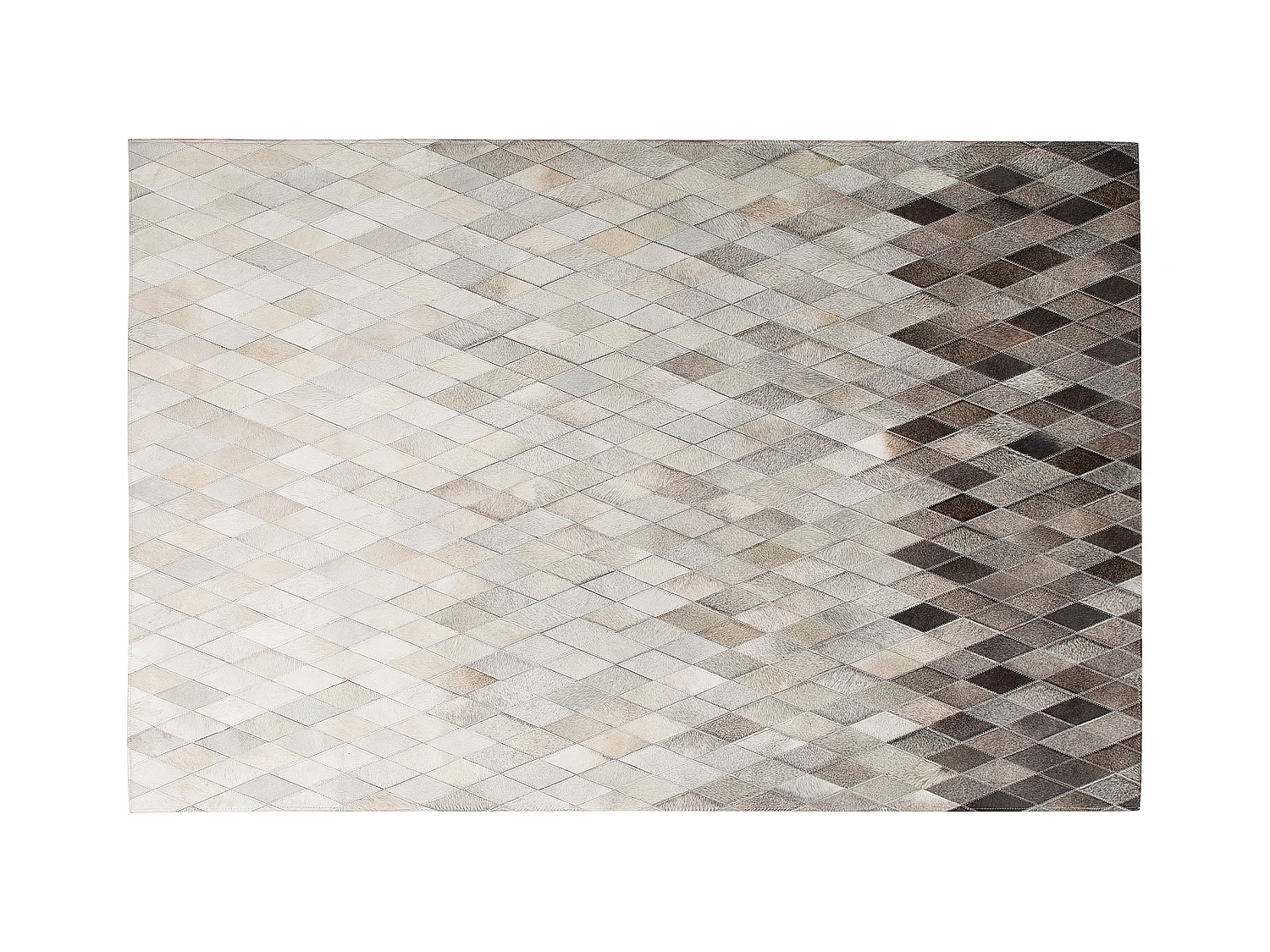 Teppich MALDAN 140 x 200 cm Echtleder Beige