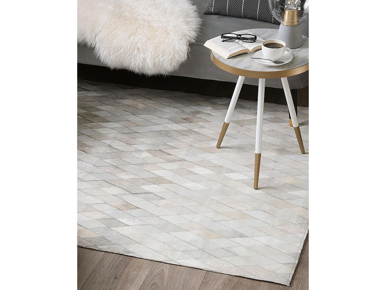 Tapis MALDAN Beige 140 x 200 cm Cuir