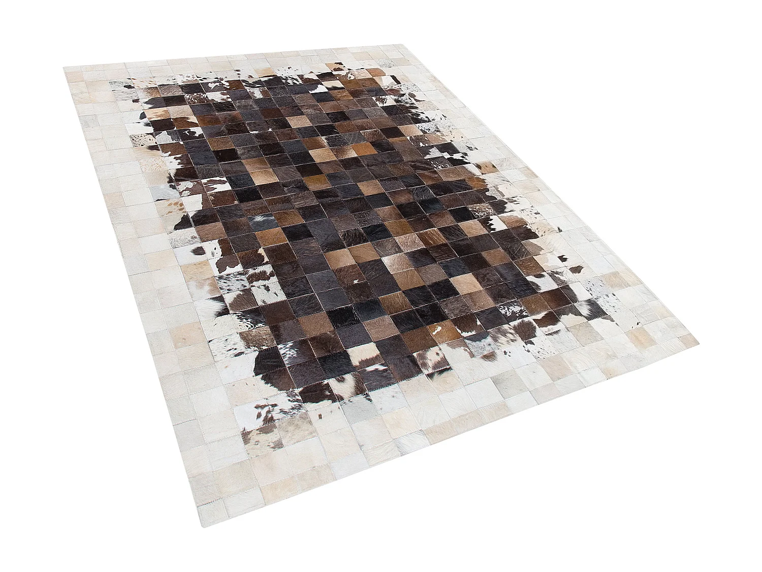 Teppich OKCULU 160 x 230 cm Echtleder Braun