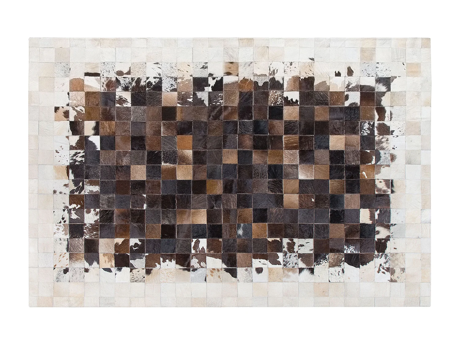 Teppich OKCULU 160 x 230 cm Echtleder Braun