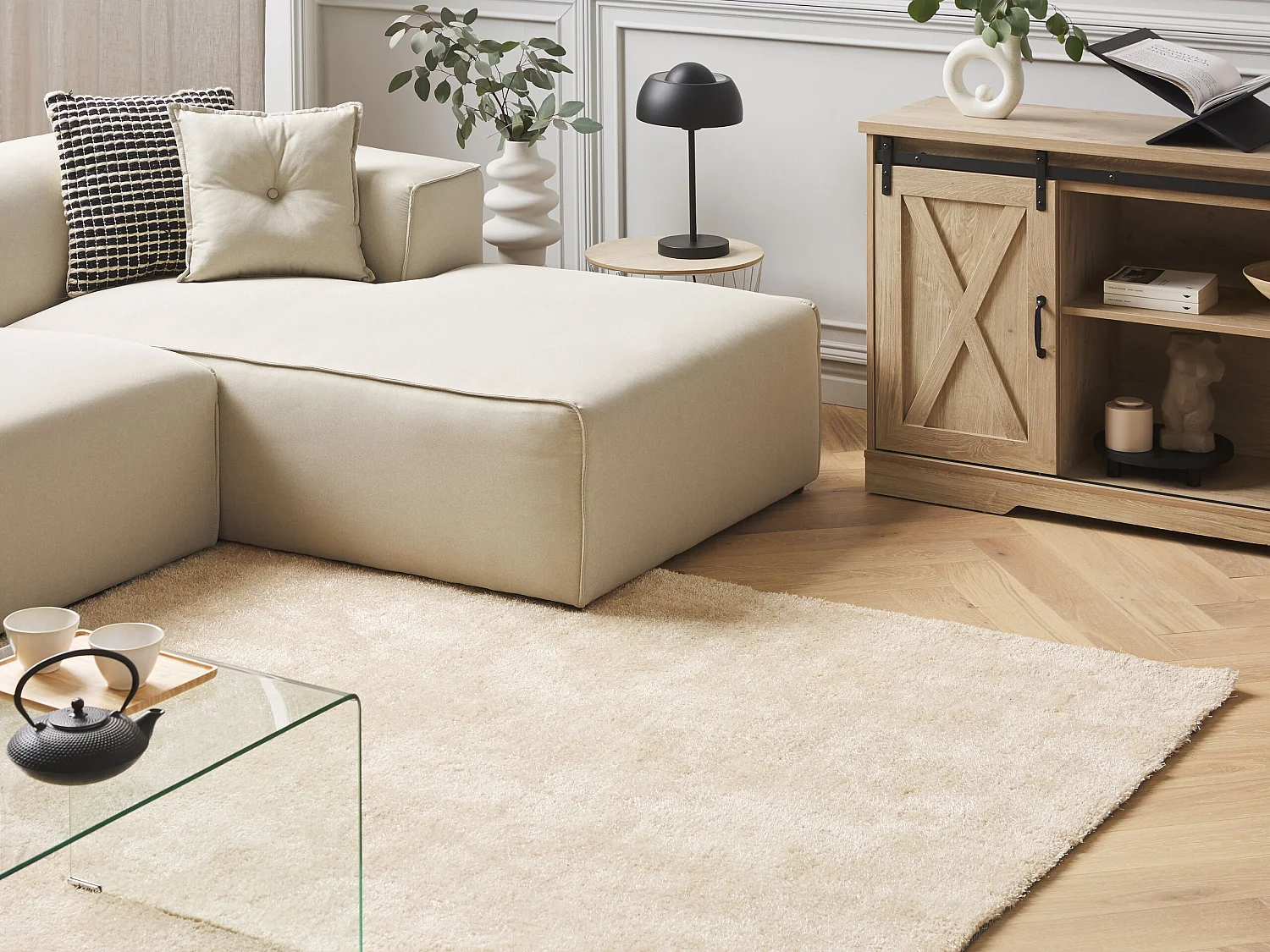 Tapis beige clair 160 x 230 cm DEMRE