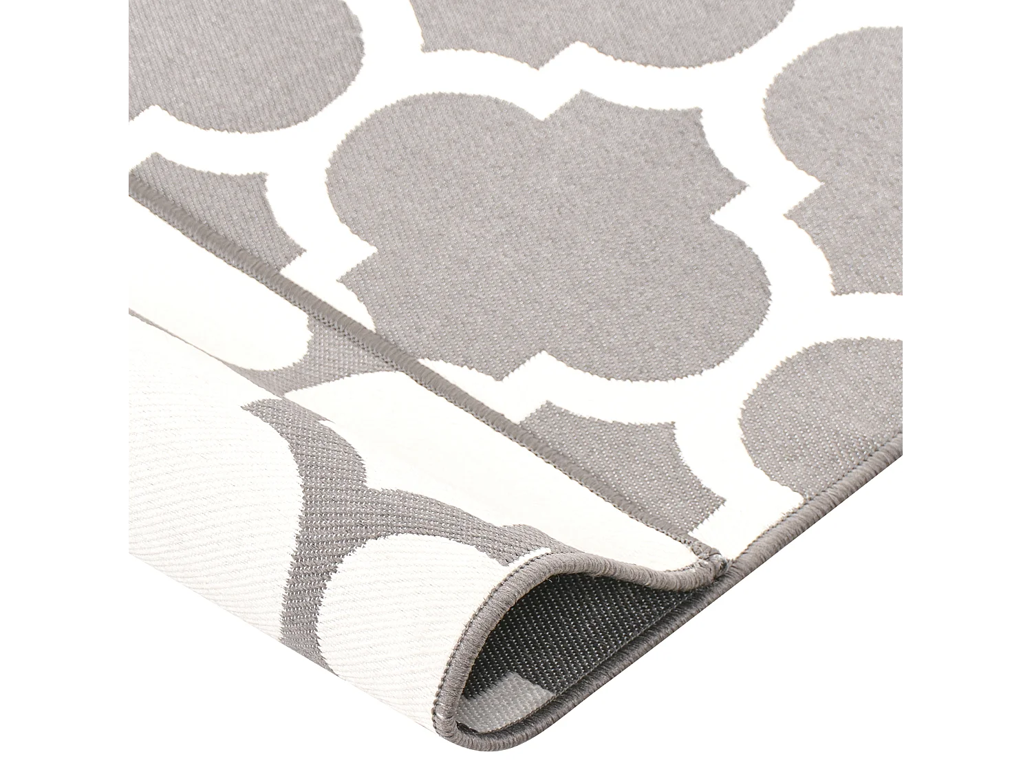 Tappeto da esterno reversibile 140 x 200 cm Grigio AKSU