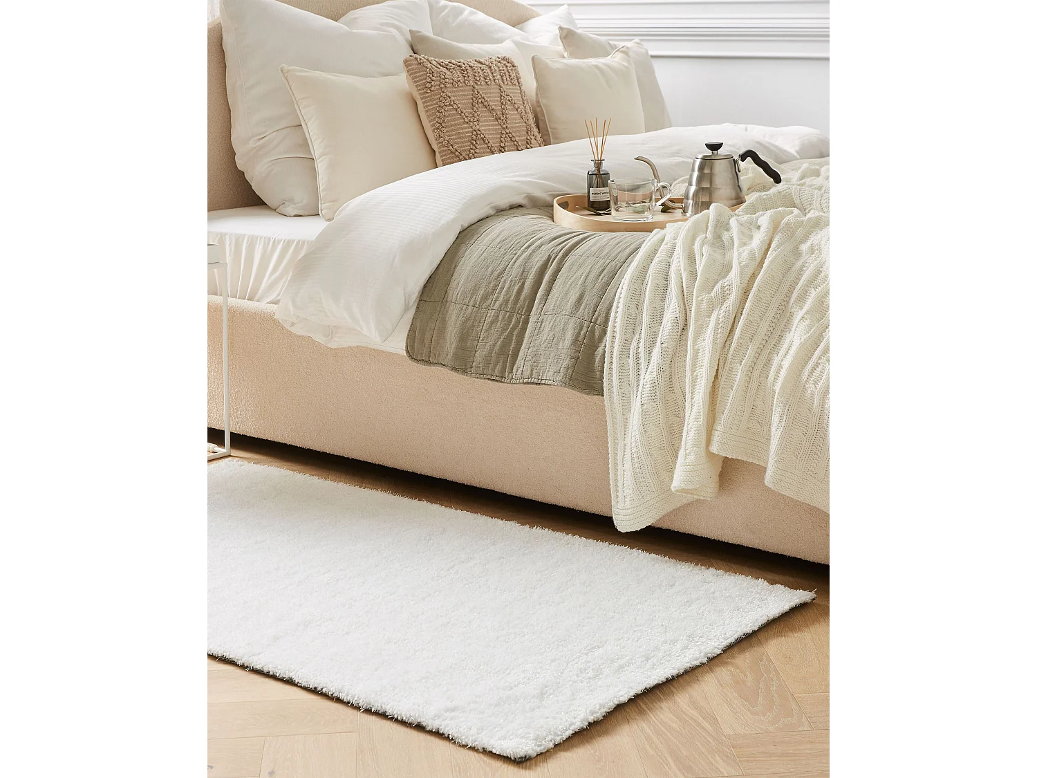 Tapete branco 80 x 150 cm DEMRE