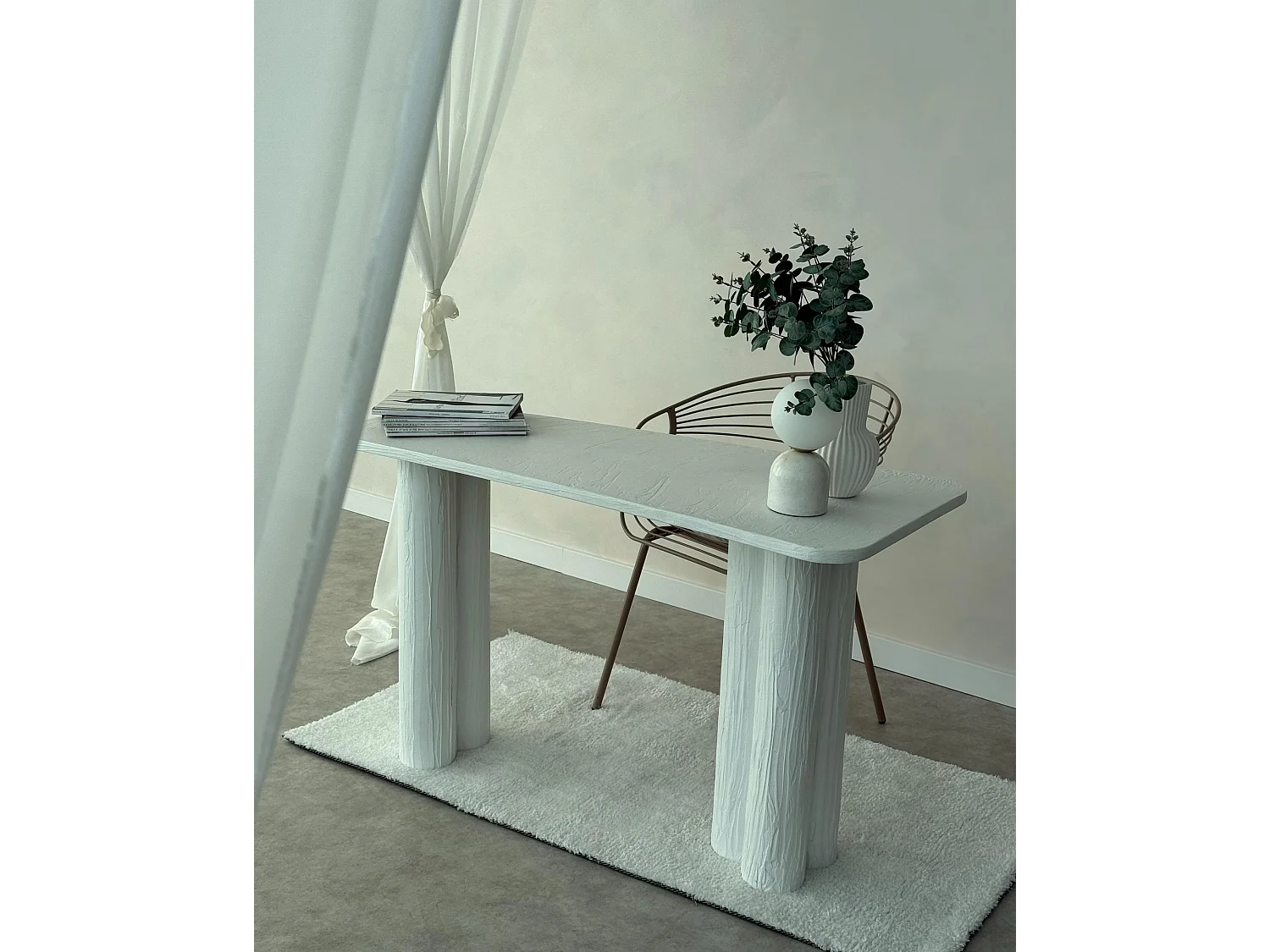 Teppich weiss 80 x 150 cm Shaggy DEMRE