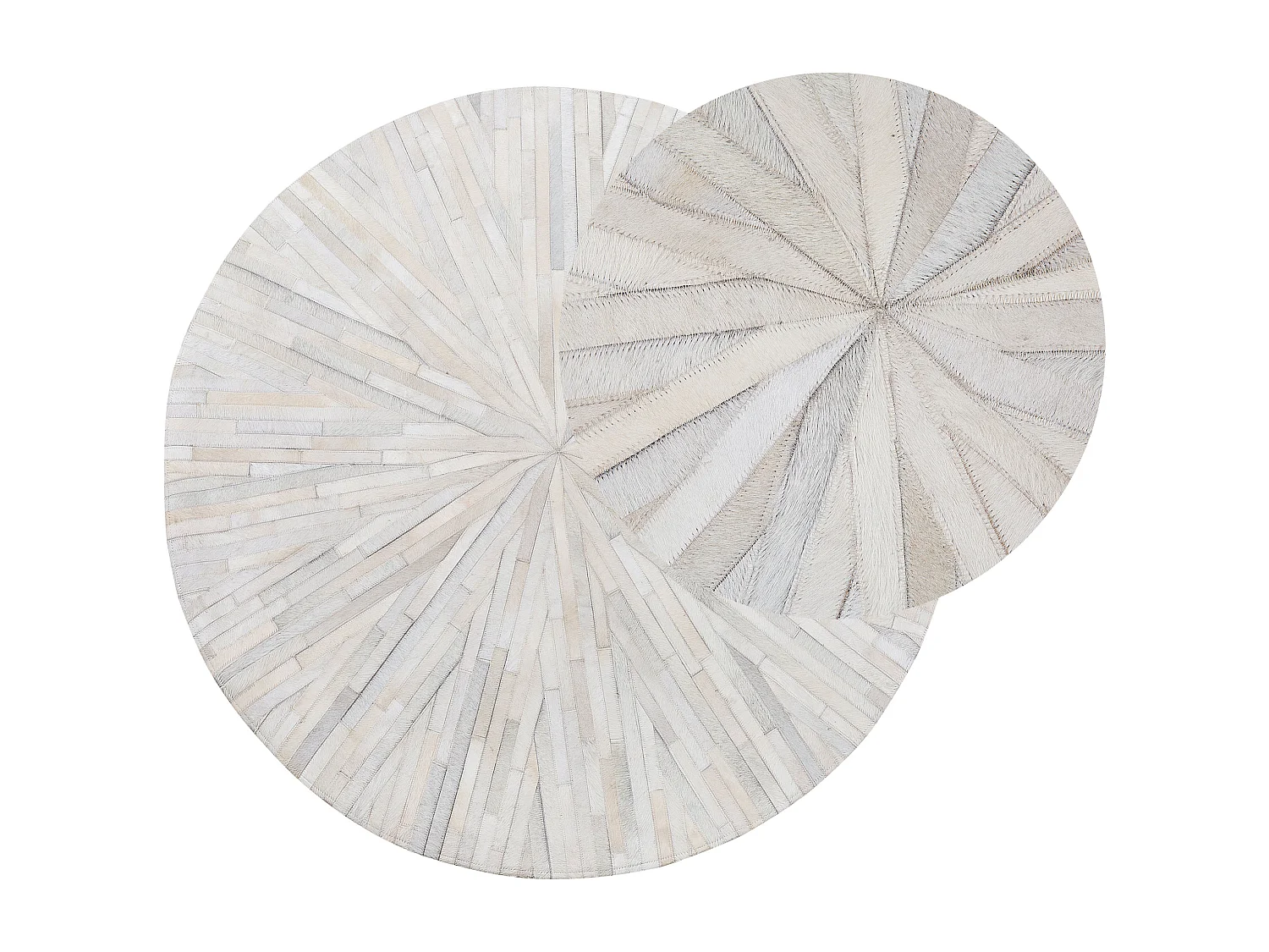 Teppich Kuhfell weiß ⌀ 140 cm Patchwork SIMAV