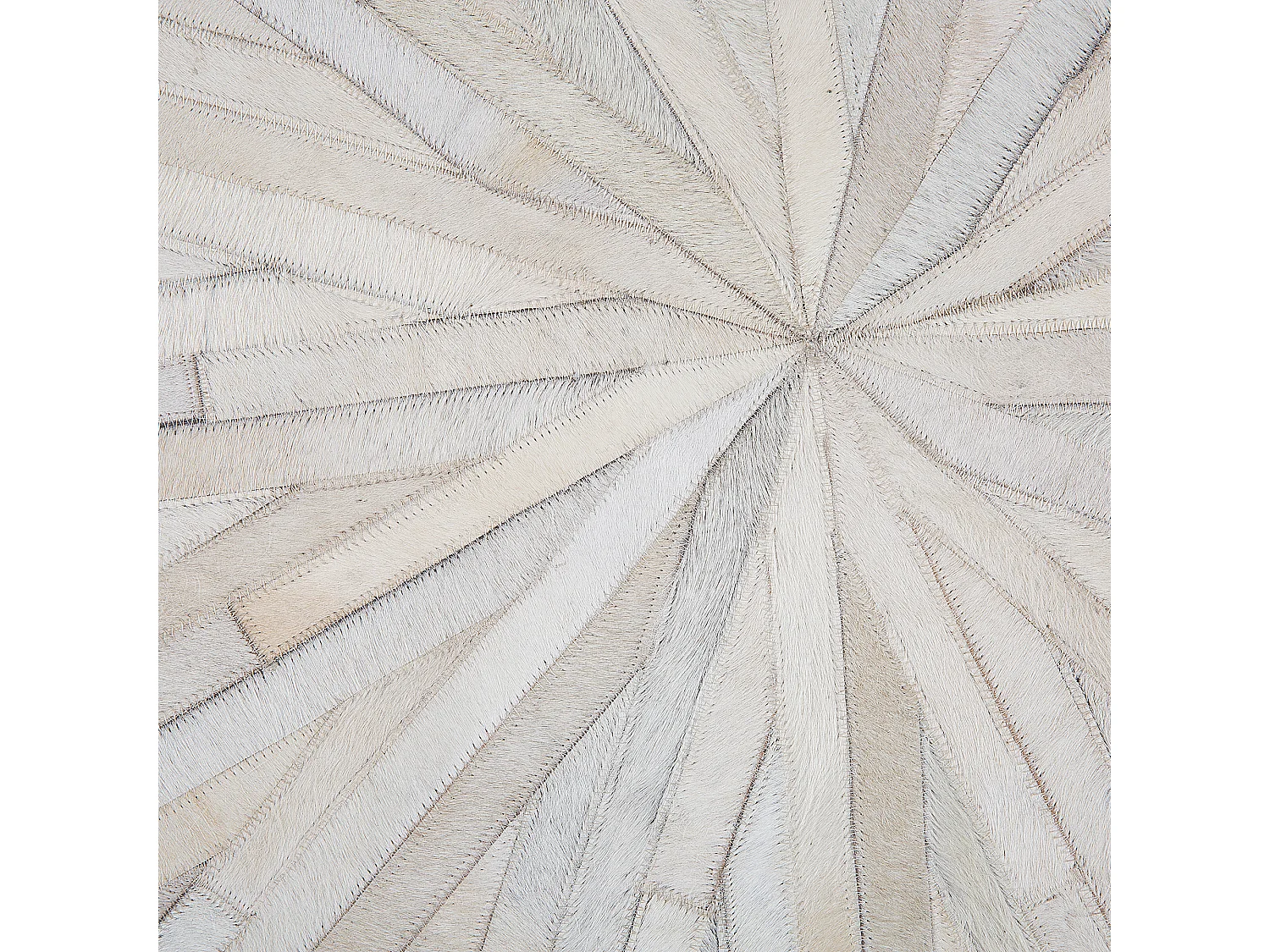 Teppich Kuhfell weiß ⌀ 140 cm Patchwork SIMAV