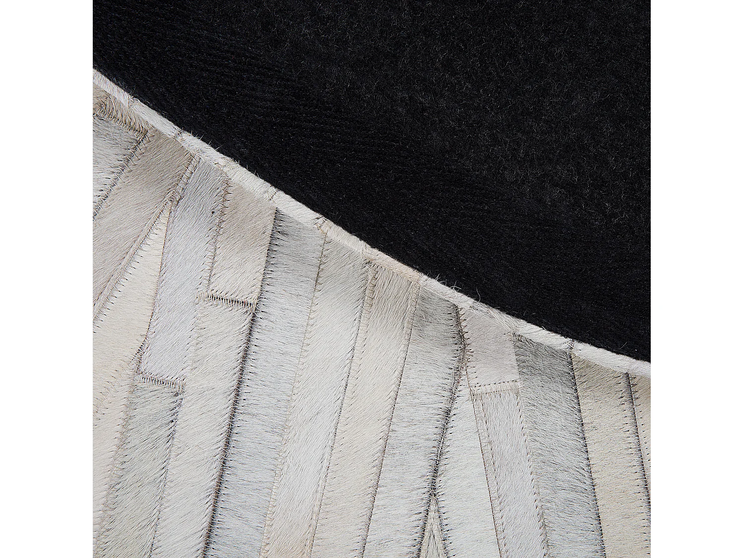 Teppich Kuhfell weiß ⌀ 140 cm Patchwork SIMAV