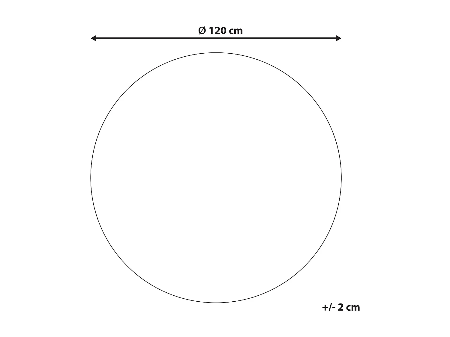 Tappeto tondo in cotone nero/crema ø 120 cm HIZAN