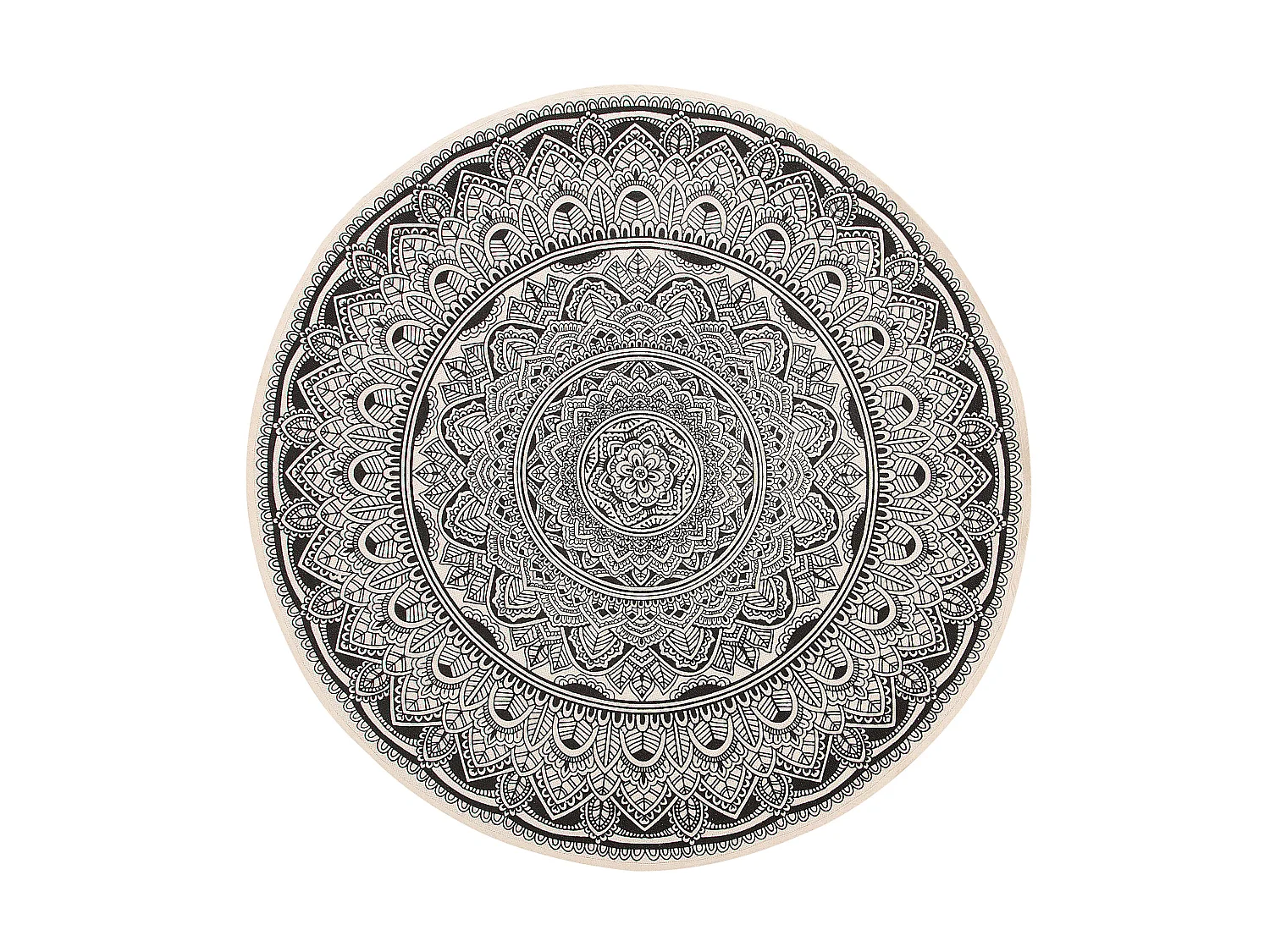 Tapis HIZAN Noir ø 120 cm Coton